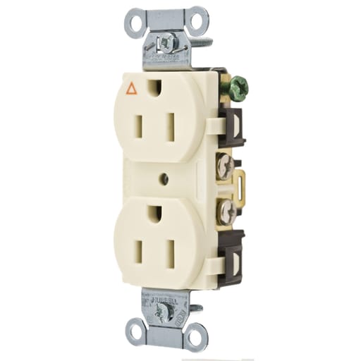 Hubbell Wiring Device - Hubbell IG15CRLACOMM 15A SIDE WIRED IG DUPLEX LA