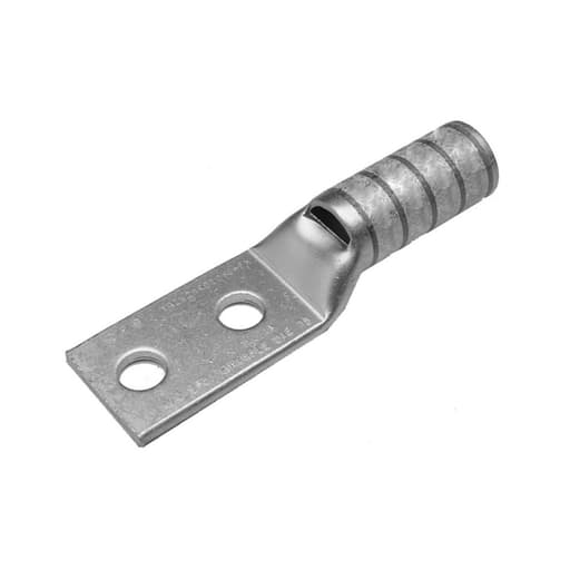 Burndy - Burndy YAZ342NTCFX 350 kcmil G,H,I,K,M,373 DLO CU, Two Hole, 1/2 Stud Size, 1-3/4 Hole Spacing, Long Barrel, Inspection Window, Internal Chamfer, Tin Plated, UL/CSA, 90.C, Up to 35kV, Blue Color Code, 19 Die Index