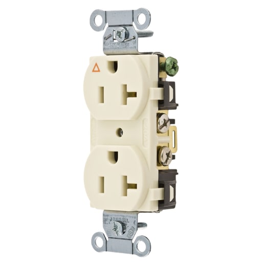 Hubbell Wiring Device - Hubbell IG20CRALCOMM 20A SIDE WIRED IG DUPLEX AL