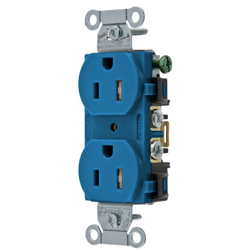Hubbell Wiring Device - Hubbell BR15BLTR T-RES, COM, 15A 125V, 5-15R, BL, B+S