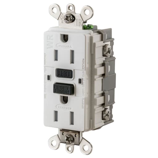 Hubbell Wiring Device - Hubbell GF5262SGW15A INDUSTRIAL TRWR GFR WHITE