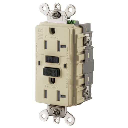 Hubbell Wiring Device - Hubbell GF5362SGI20A INDUSTRIAL TRWR GFR IVORY