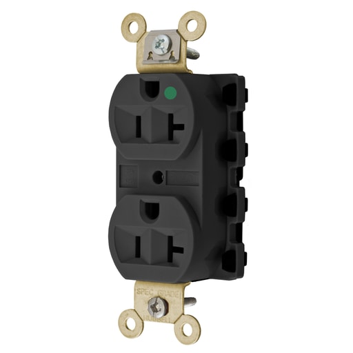 Hubbell Wiring Device - Hubbell SNAP8300BKA Snap2Connect® 20A/125V HG DPLX, BLACK
