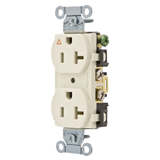 Hubbell Wiring Device - Hubbell IG5352LACOMM 20A SIDE & BACK WIRED IG DUP LA