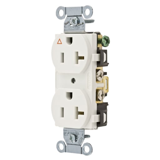 Hubbell Wiring Device - Hubbell IG5352WCOMM 20A SIDE & BACK WIRED IG DUP WH