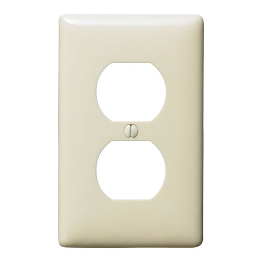 Hubbell Wiring Device - Hubbell NP8AL 1-Gang Almond Nylon Standard 1-Duplex Receptacle Wallplate