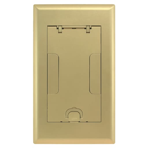 Hubbell Wiring Device - Hubbell 2GAFBCVRBRS 2-Gang AFB Series, Cover Assembly, Brass Powder Paint Finish