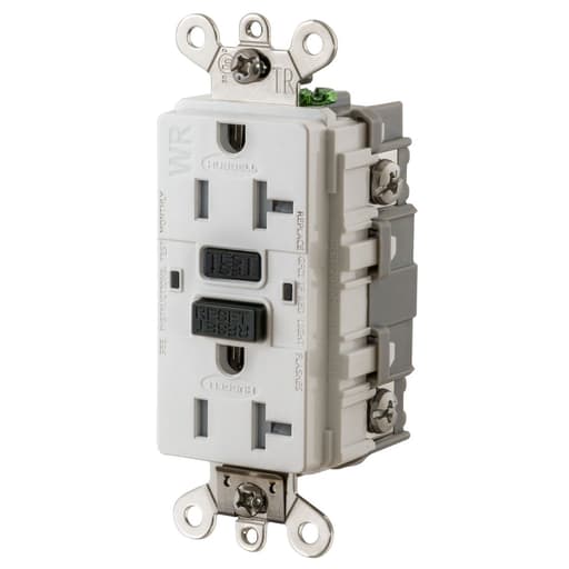Hubbell Wiring Device - Hubbell GF5362SGW 20A INDUSTRIAL TRWR GFR WHITE
