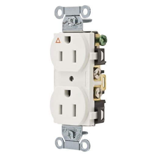 Hubbell Wiring Device - Hubbell IG15CRWHICOMM 15A SIDE WIRED IG DUPLEX WH