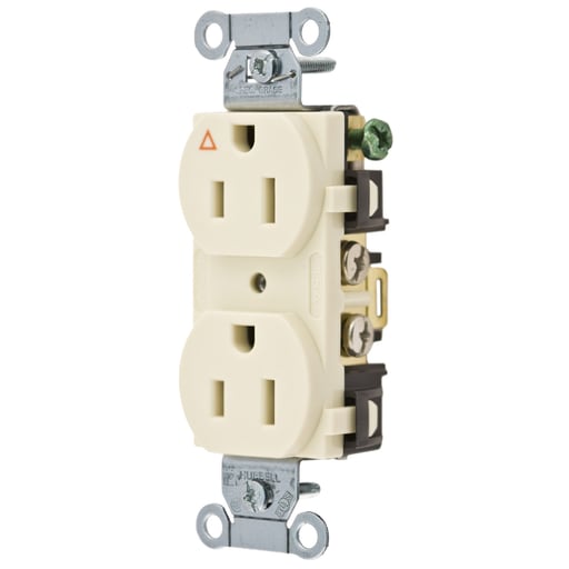 Hubbell Wiring Device - Hubbell IG15CRALCOMM 15A SIDE WIRED IG DUPLEX AL