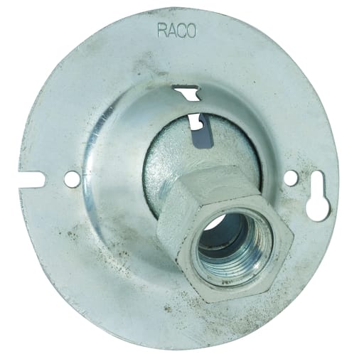 Raco Manufacturing - RACO 895 4 Inch Pre-Galvanized Steel Round Swivel Fixture Ceiling Box Cover