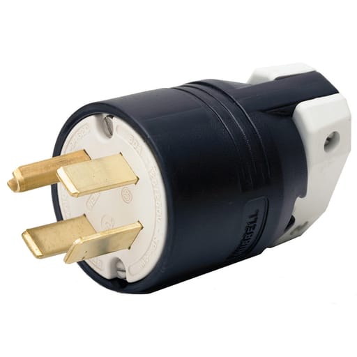 Hubbell Wiring Device - Hubbell HBL9461C 60 Amp 125/250 Volt 3-Pole 4-Wire NEMA 14-60P Black Nylon Straight Blade Plug
