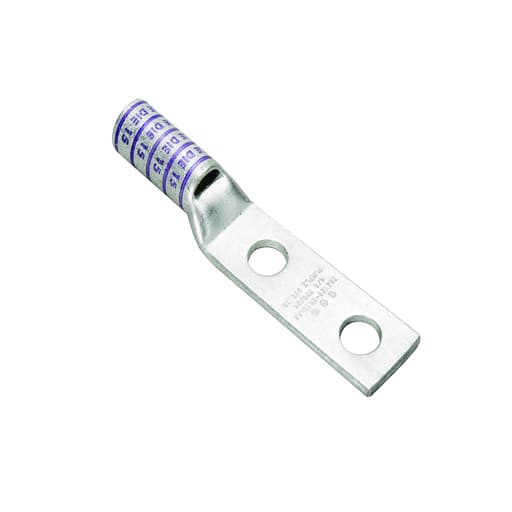 Burndy - Burndy YAZ312N 350 kcmil CU, Two Hole, 1/2 Stud Size, 1-3/4 Hole Spacing, Long Barrel, Inspection Window Internal Chamfer, Tin Plated, UL/CSA, 90.C, Up to 35kV, Red Color Code, 18 or 324 Die Index