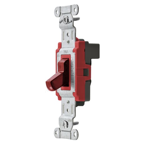 Hubbell Wiring Device - Hubbell SNAP1223RNA 20 Amp 120/277 VAC 3-Way Red Toggle Switch