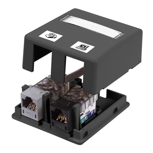 Hubbell Wiring Device - HCI ISB2BKP HOUSING, SURFACE MOUNT,