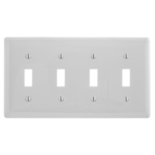 Hubbell Wiring Device - Hubbell NP4OW WALLPLATE, 4-G, 4) TOG, OW