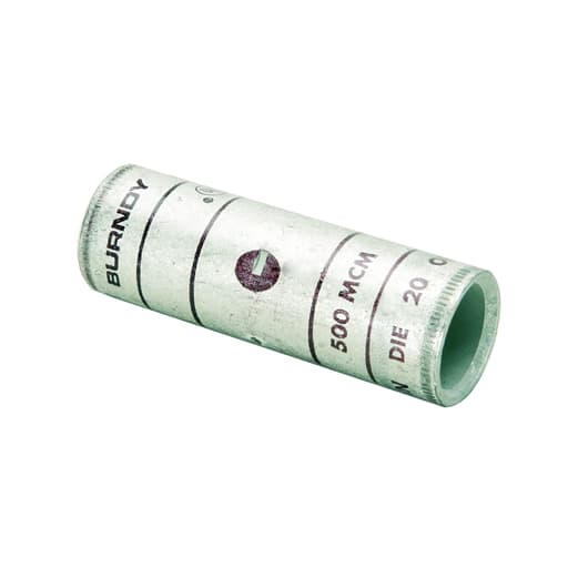 Burndy - Burndy YS34L 500 kcmil CU, Standard Barrel, Internal Chamfer, Tin Plated, UL/CSA, 90.C, Up to 35kV, BROWN Color Code, 20 or 299 Die Index