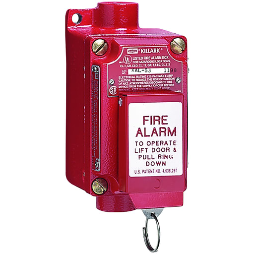 Killark - Killark XAL-53 XAL Series - Aluminum Feed-Thru Fire Alarm Station With Pull-Ring Activation - Hub Size 3/4" Npt - 1NO/1NC Contact Rating