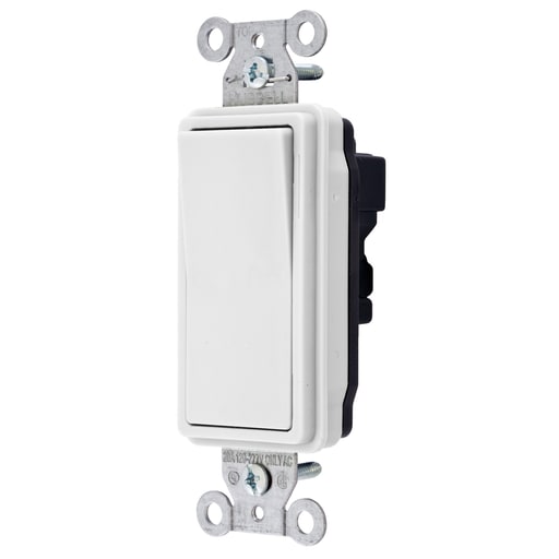 Hubbell Wiring Device - Hubbell SNAP2123WNA SWITCH, SNAP, DEC, 3W, 20A120/277V, WH, NA