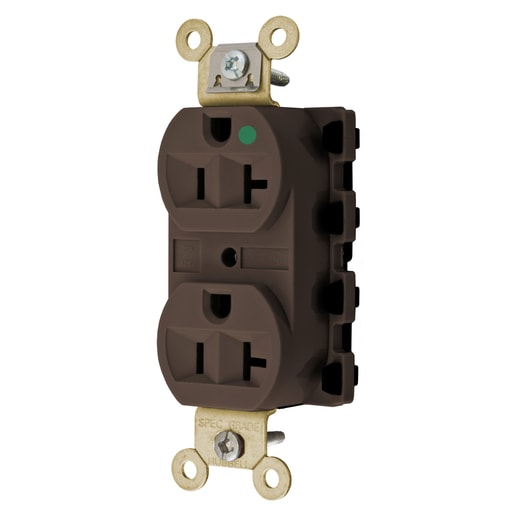 Hubbell Wiring Device - Hubbell SNAP8300A Snap2Connect® 20A/125V HG DPLX, BROWN