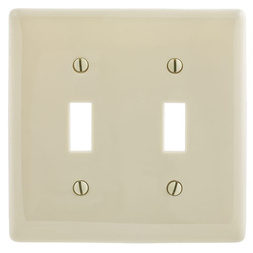 Hubbell Wiring Device - Hubbell NP2AL 2-Gang Almond 2-Toggle Wall Plate
