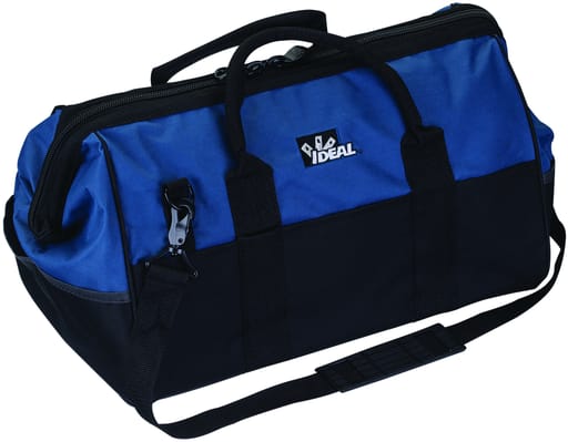 Ideal Industries - Ideal 35-427 Large Mouth Tool Bag 18", 9"w x 12D Nylon Polyester w/Shoulder Strap