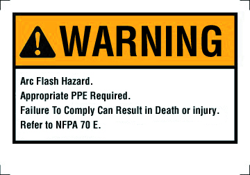 Ideal Industries - Ideal 44-892 Safety Sign "NEC Arc Flash Warning" 3-1/2"x5" Polyester Self-Sticking 5/Bag