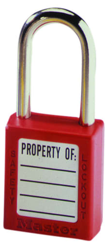 Ideal Industries - Ideal 44-916 Safety Lockout Padlock, 1-1/2" Shackle Clearance, Red