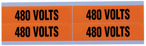 Ideal Industries - Ideal 44-364 Voltage & Conduit Marker Card "480V" 1-1/8" x 4-1/2" Vinyl-Impregnated Cloth