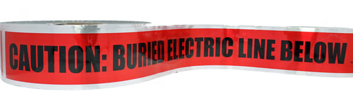 Ideal Industries - Ideal 42-201 Tape, "Caution Buried Electric Line Below", 3" x 1000', Red, W/Solid Aluminum Foil Core, Detectable Underground Tape