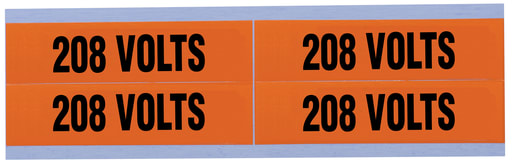 Ideal Industries - Ideal 44-355 Voltage & Conduit Marker Card "208V" 1-1/8" x 4-1/2" Vinyl-Impregnated Cloth
