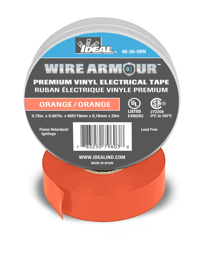Ideal Industries - Vinyl Coding Tape Orange, 3/4 X 66'