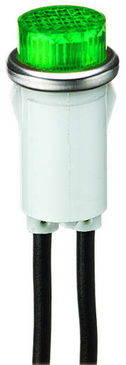 Ideal Industries - Ideal 776211 Indicator Light, Raised Green Lens, 1.2 Watts, 28V, 1/2" Mounting Dia., 6" Wire Leads