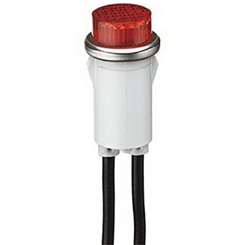 Ideal Industries - Ideal 777111 Indicator Light, Raised Red Lens CSA UL Listed Vde Certified 1/3 Watt 125V, 1/2" Mounting Dia., 6" Wire leads