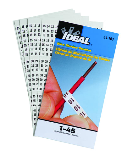 Ideal Industries - Ideal 44-103 Wire Marker Booklet - Legend 1-45 (10 each)