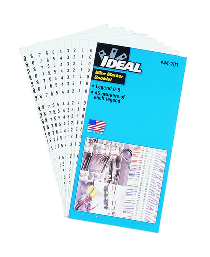 Ideal Industries - Ideal 44-101 Wire Marker Booklet - Legend 0-9 (45 each)