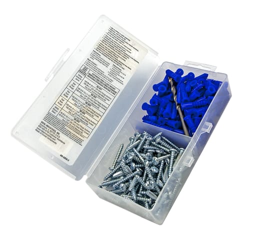 Ideal Industries - Ideal 90-052 Flange Anchor Kit, 201pc, 10-12 x 1" Anchors, #10-1-1/4" Screws, 1/4" Masonry Bit