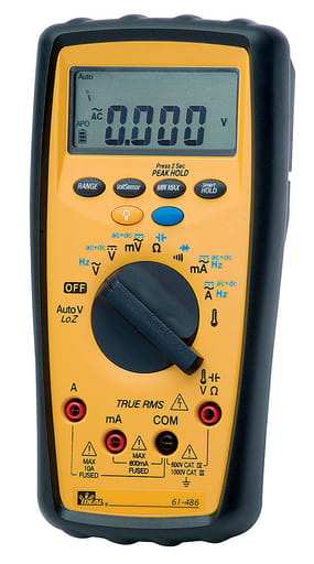 Ideal Industries - Ideal 61-486 Digital Multimeter w/Trms,Cp,Frq,Temp 600mV-1000V AC/DC, 60mA-10A AC/DC 600OHM/6 KOHM