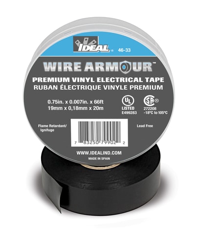 Ideal Industries - Ideal 46-33 3/4" x 66ft Premium Vinyl Electrical Tape, Black