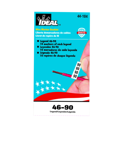 Ideal Industries - Ideal 44-104 Wire Marker Booklets - Legend 46-90 (10 each)