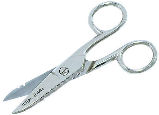 Ideal Industries - Ideal 35-088 Scissors, w/Stripping Notches 12-16AWG, 8-1/2"