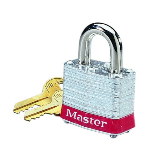 Ideal Industries - Ideal 44-906 Padlock 3/4" Hasp Clearance, 9/32" Hasp Dia. w/Red Bumper