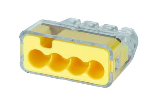 Ideal Industries - Ideal 30-1034J Yellow 4-Port Push-In Wire Connector (Jar of 200)