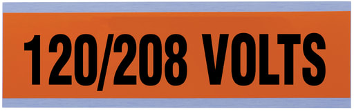 Ideal Industries - Ideal 44-295 Voltage & Conduit Marker Card "120/208V" 2-1/4" x 9" Vinyl-Impregnated Cloth