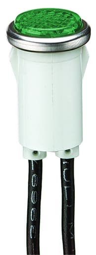 Ideal Industries - Ideal 777221 Indicator Light, Flush Green lens, 1/3 Watt 125V, 1/2" Mounting Dia., 6" Wire Leads