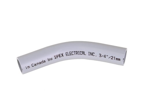 Ipex USA, LLC - IPEX 068601 3/4 Inch Schedule 40 PVC 45 Degrees Plain End Standard Radius Rigid Conduit Elbow