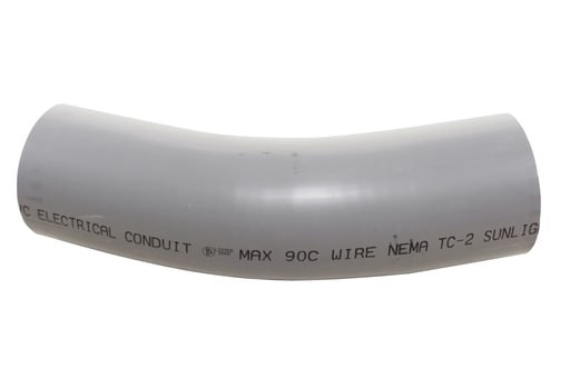 Multi Fittings / Kralo - IPEX 078584 3-1/2 Inch Schedule 40 PVC 22-1/2 Degrees Plain End Standard Radius Conduit Elbow