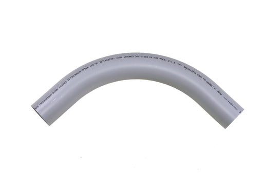 Ipex USA, LLC - IPEX 068586 2-1/2 Inch Schedule 40 PVC 90 Degrees Plain End Standard Radius Rigid Conduit Elbow