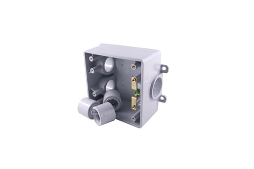 Ipex USA, LLC - IPEX 077369 1/2 x 3/4 x 1 Inch Hub 35 In. PVC 2-Gang Rigid Conduit Box