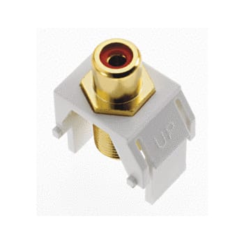 Pass & Seymour / Legrand - On-Q WP3462-WH White Plastic RCA to F-Connector Audio/Video Keystone Insert